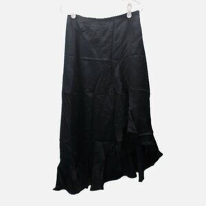 Kenzo Women's Skirt Black Asymmetric Satin Size 38